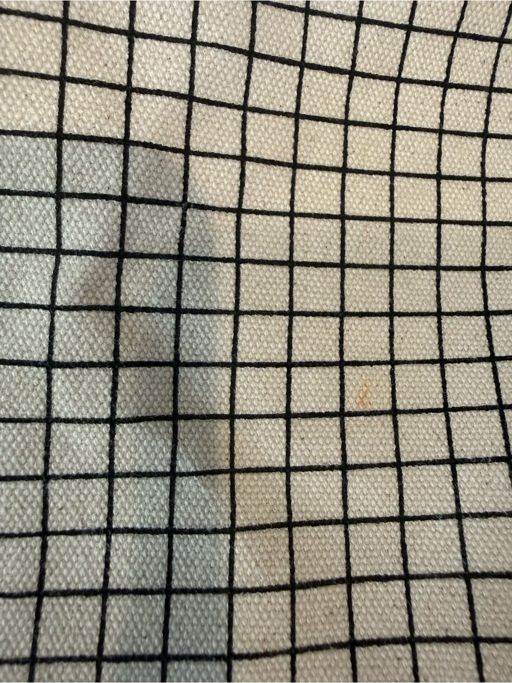 BAGGU Cream Canvas Grid Tote with Adjustable Strap - Picture 5 of 6